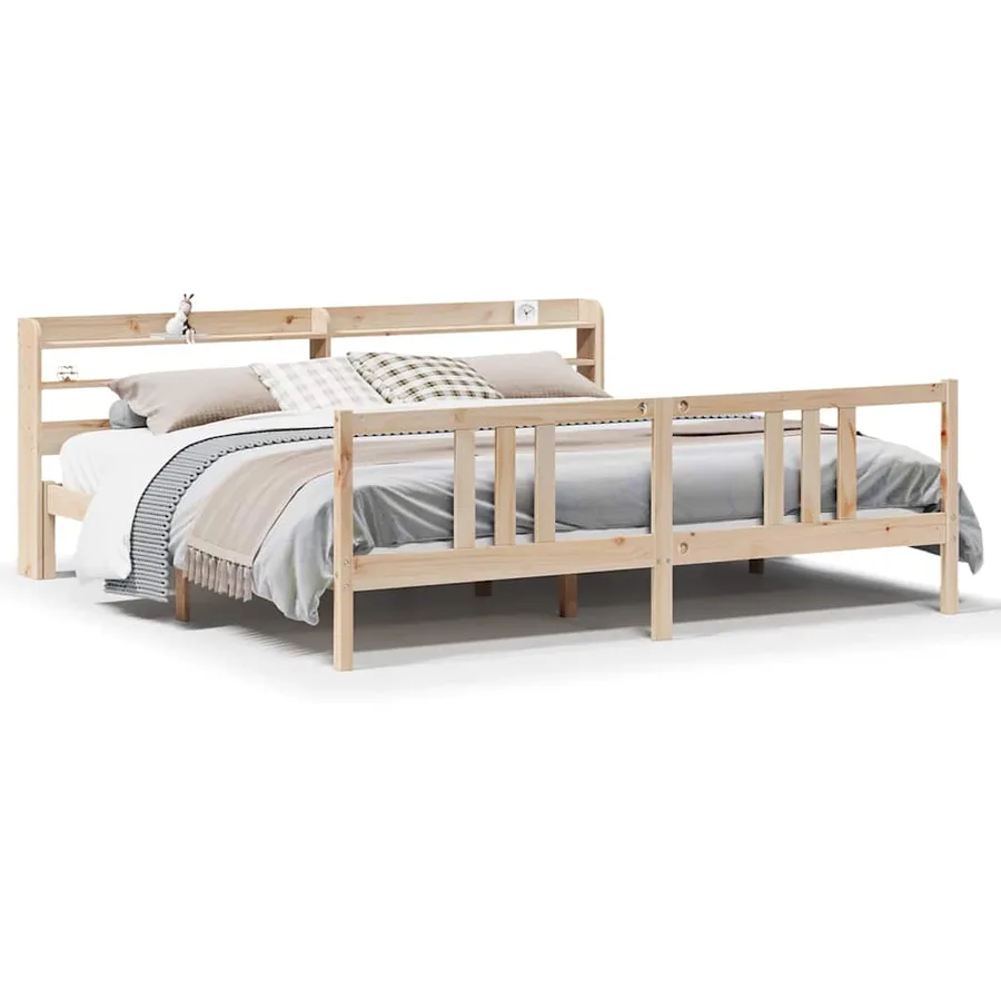 Cadre de lit avec tête de lit sans matelas 200x200 cm - 2