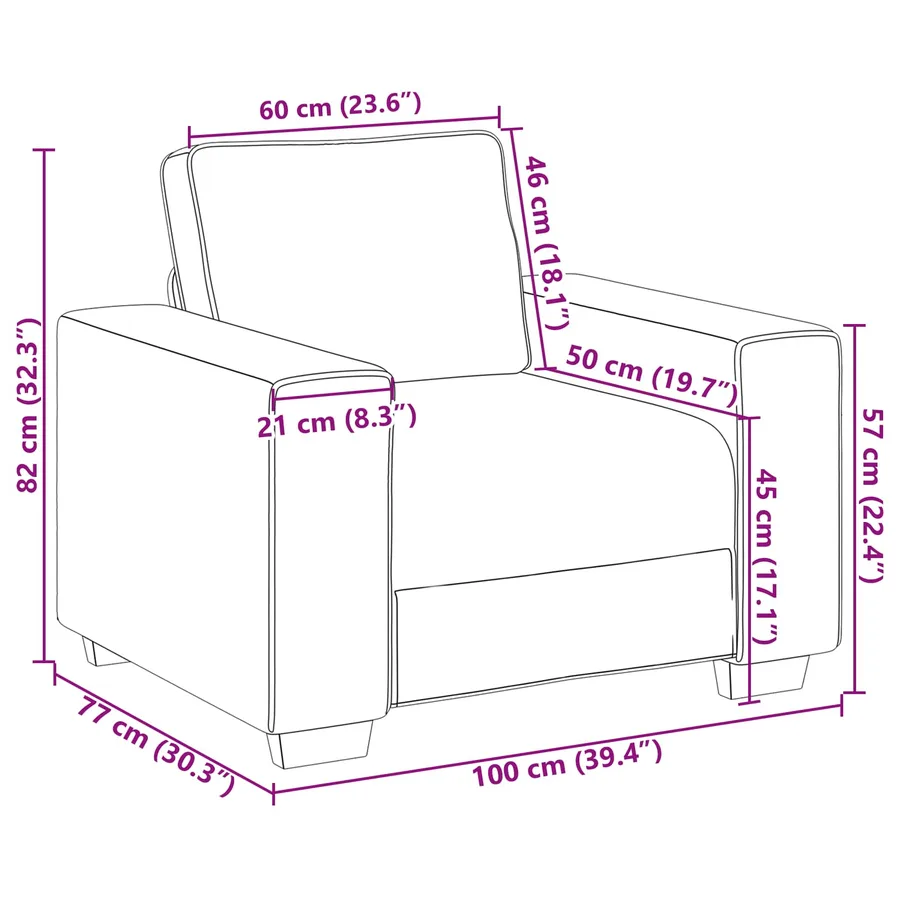 Fauteuil 60 cm lin - 8