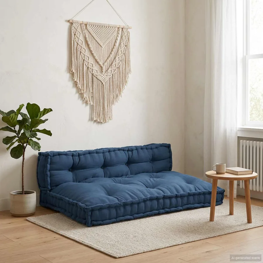 Coussin de canapé sur palette 2 pcs Indigo 120 x 80 x 38 cm
