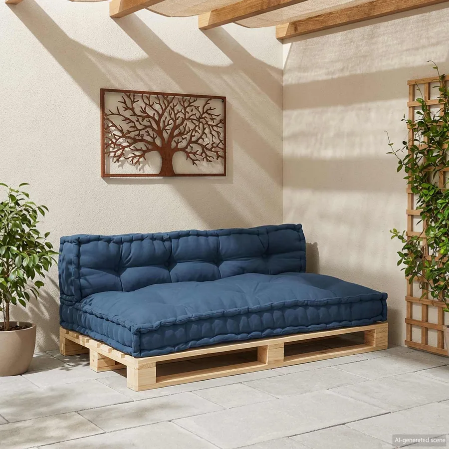 Coussin de canapé sur palette 2 pcs Indigo 120 x 80 x 38 cm - 3