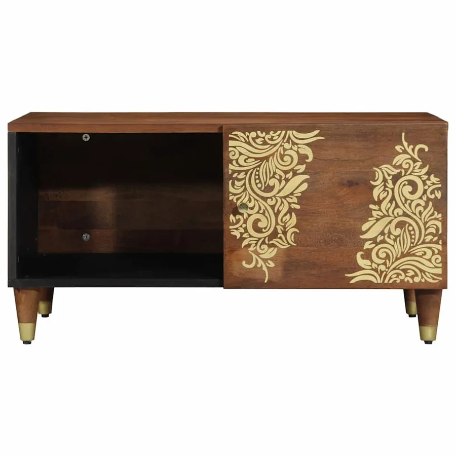 Table basse Marron miel 80 x 50 x 40 cm Bois de mangue massif - 3