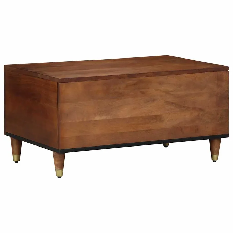 Table basse Marron miel 80 x 50 x 40 cm Bois de mangue massif - 5