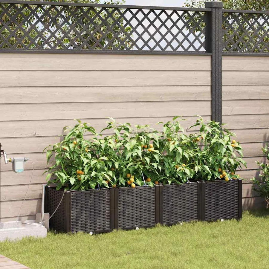 Cache-pot de jardin 4 pc Marron 160 x 40 x 37,5 cm PP
