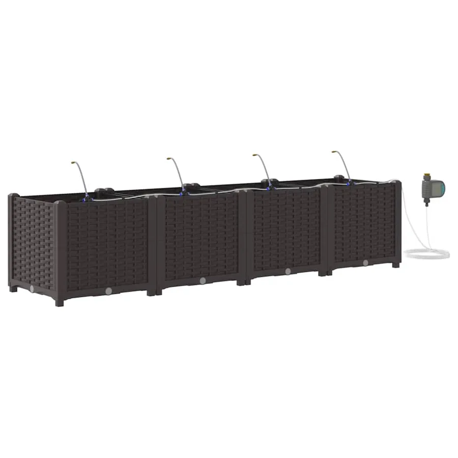 Cache-pot de jardin 4 pc Marron 160 x 40 x 37,5 cm PP - 2