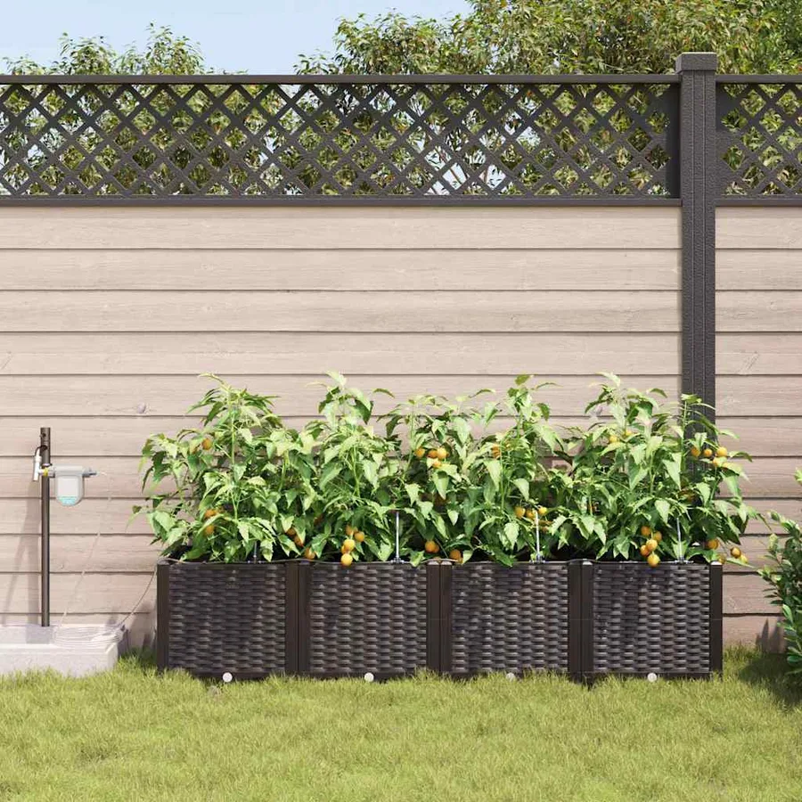 Cache-pot de jardin 4 pc Marron 160 x 40 x 37,5 cm PP - 3