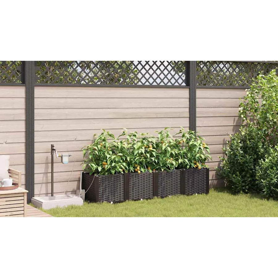 Cache-pot de jardin 4 pc Marron 160 x 40 x 37,5 cm PP - 4