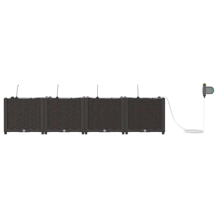 Cache-pot de jardin 4 pc Marron 160 x 40 x 37,5 cm PP - 6