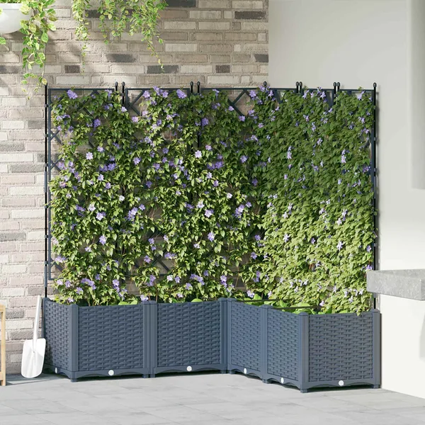 Cache-pot de jardin 5 pc Gris 120 x 120 x 143 cm PP