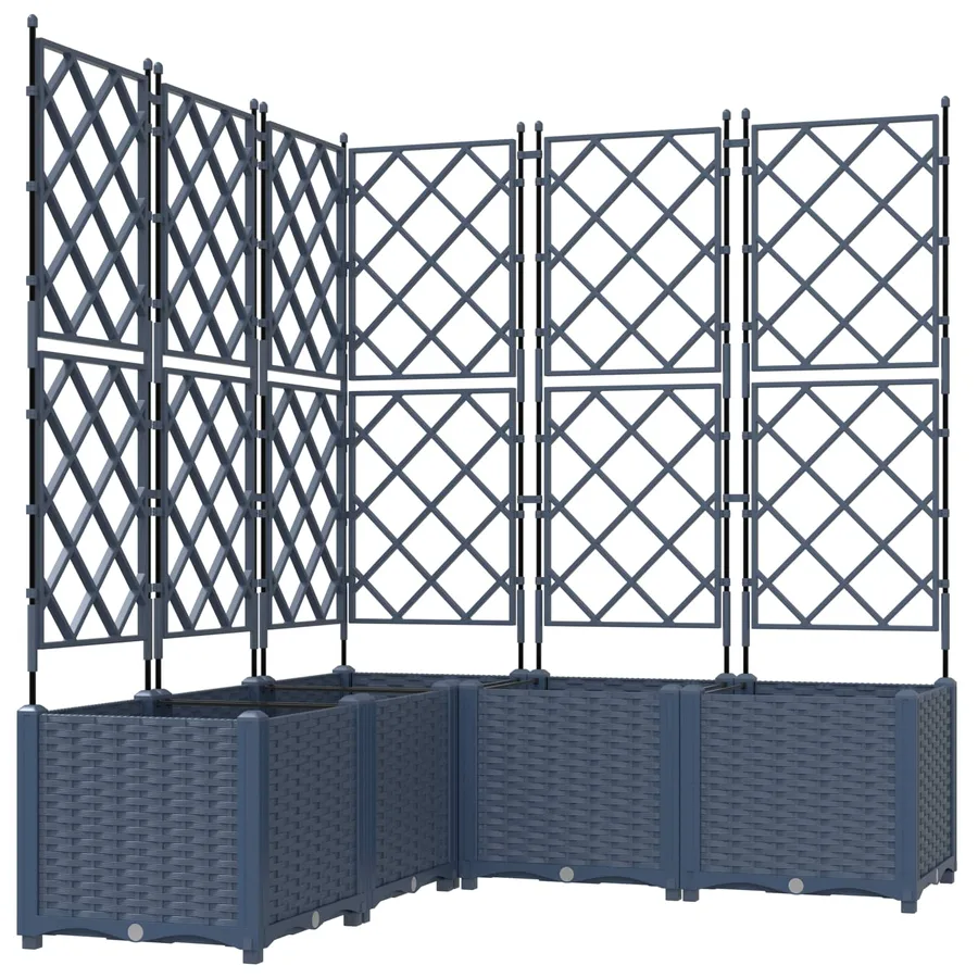 Cache-pot de jardin 5 pc Gris 120 x 120 x 143 cm PP - 2