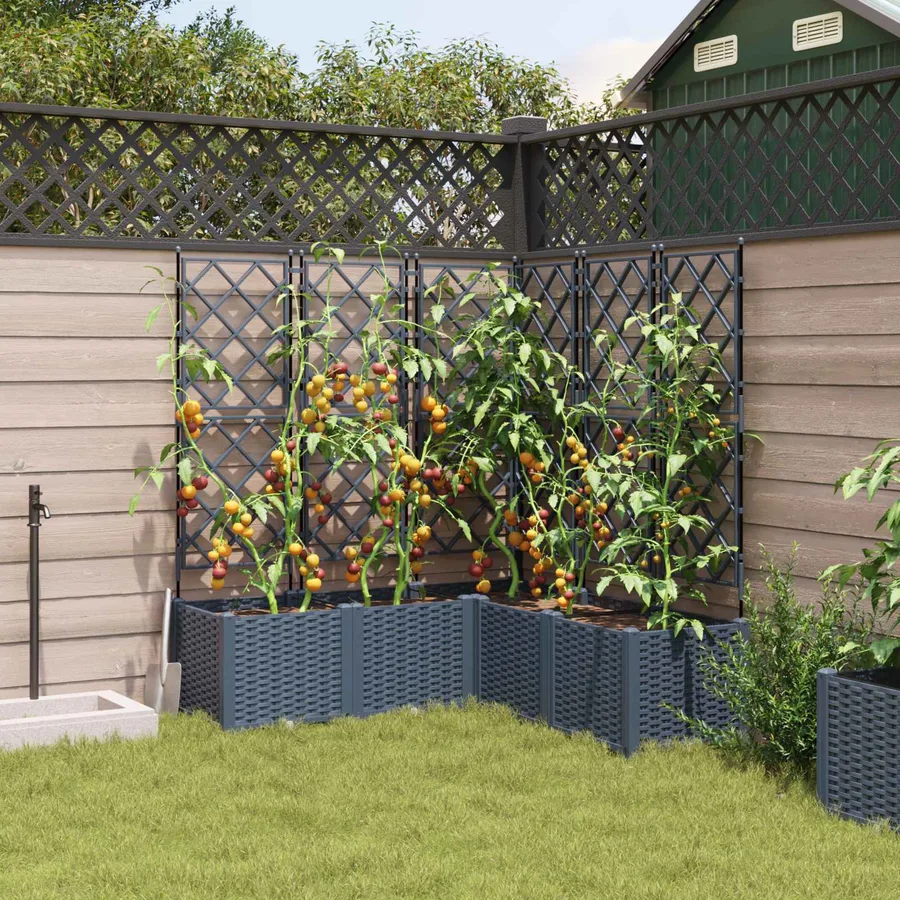 Cache-pot de jardin 5 pc Gris 120 x 120 x 143 cm PP - 3
