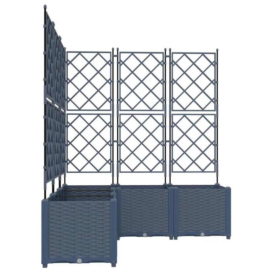 Cache-pot de jardin 5 pc Gris 120 x 120 x 143 cm PP - 4