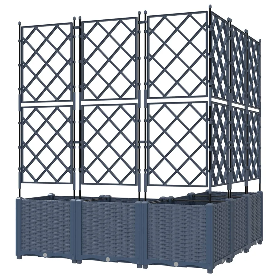 Cache-pot de jardin 5 pc Gris 120 x 120 x 143 cm PP - 5