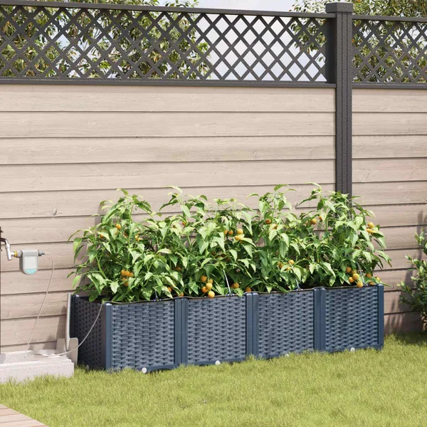 Cache-pot de jardin 4 pc Gris 160 x 40 x 37,5 cm PP