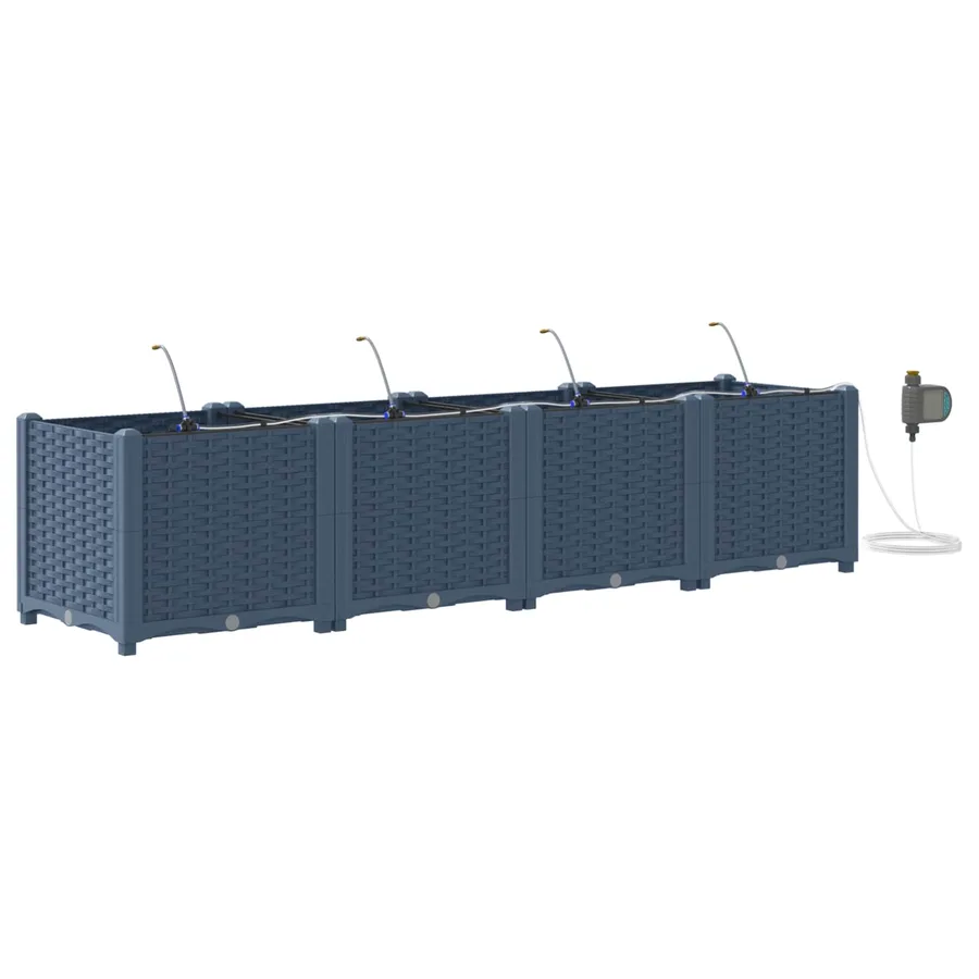 Cache-pot de jardin 4 pc Gris 160 x 40 x 37,5 cm PP - 2
