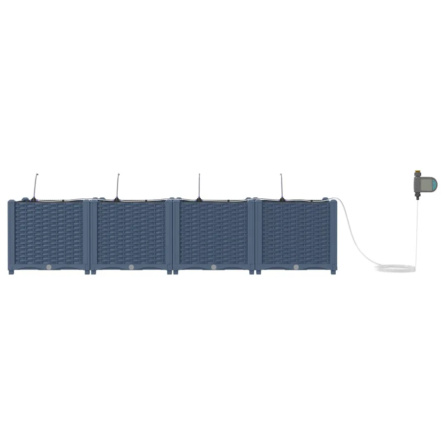 Cache-pot de jardin 4 pc Gris 160 x 40 x 37,5 cm PP - 4