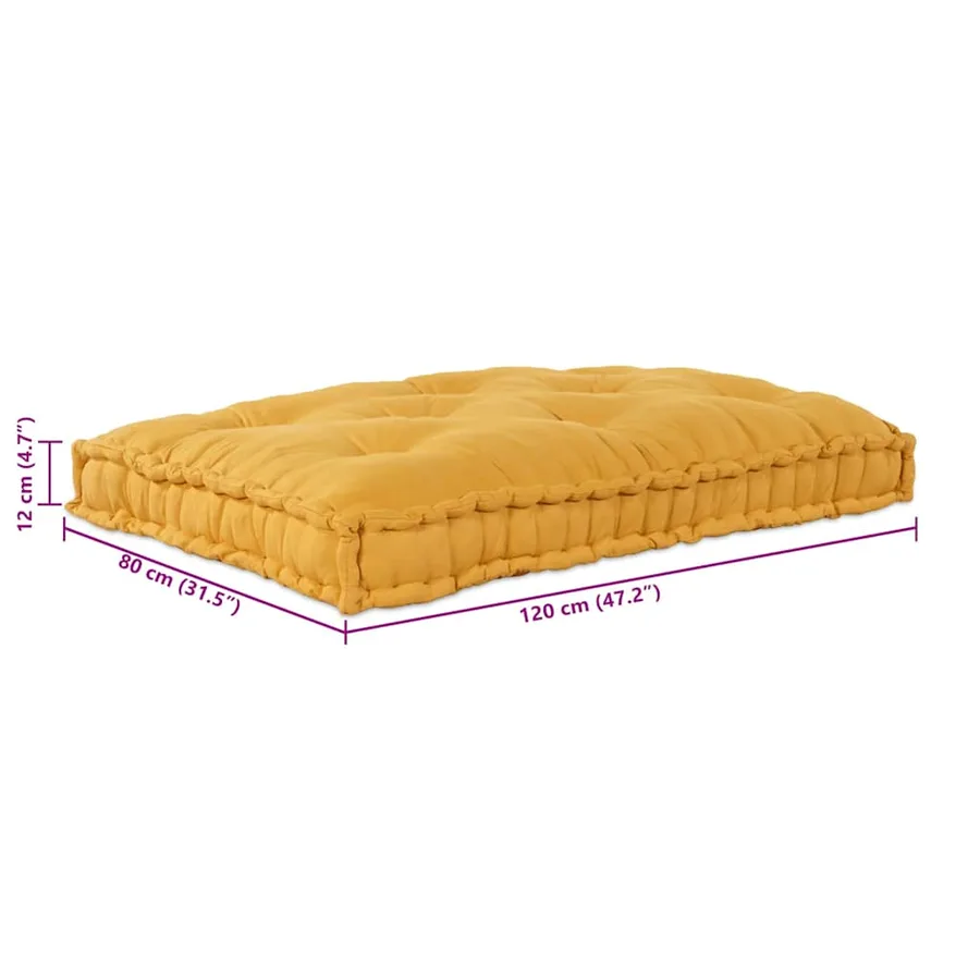 Coussin de canapé sur palette Jaune 120 x 80 x 12 cm Tissu - 9