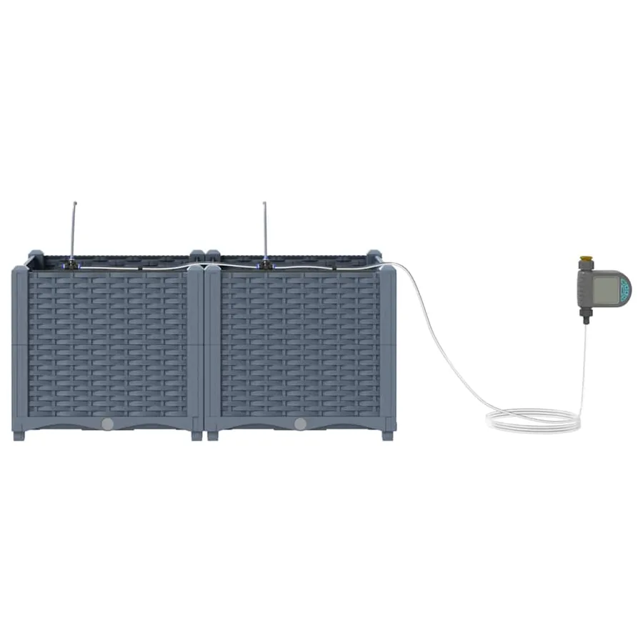 Cache-pot de jardin 2 pc Gris clair 80 x 40 x 37,5 cm PP - 6