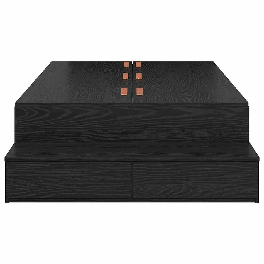 Cadre de lit avec rangement Chêne noir 80 cm Bois d'ingénierie - 4