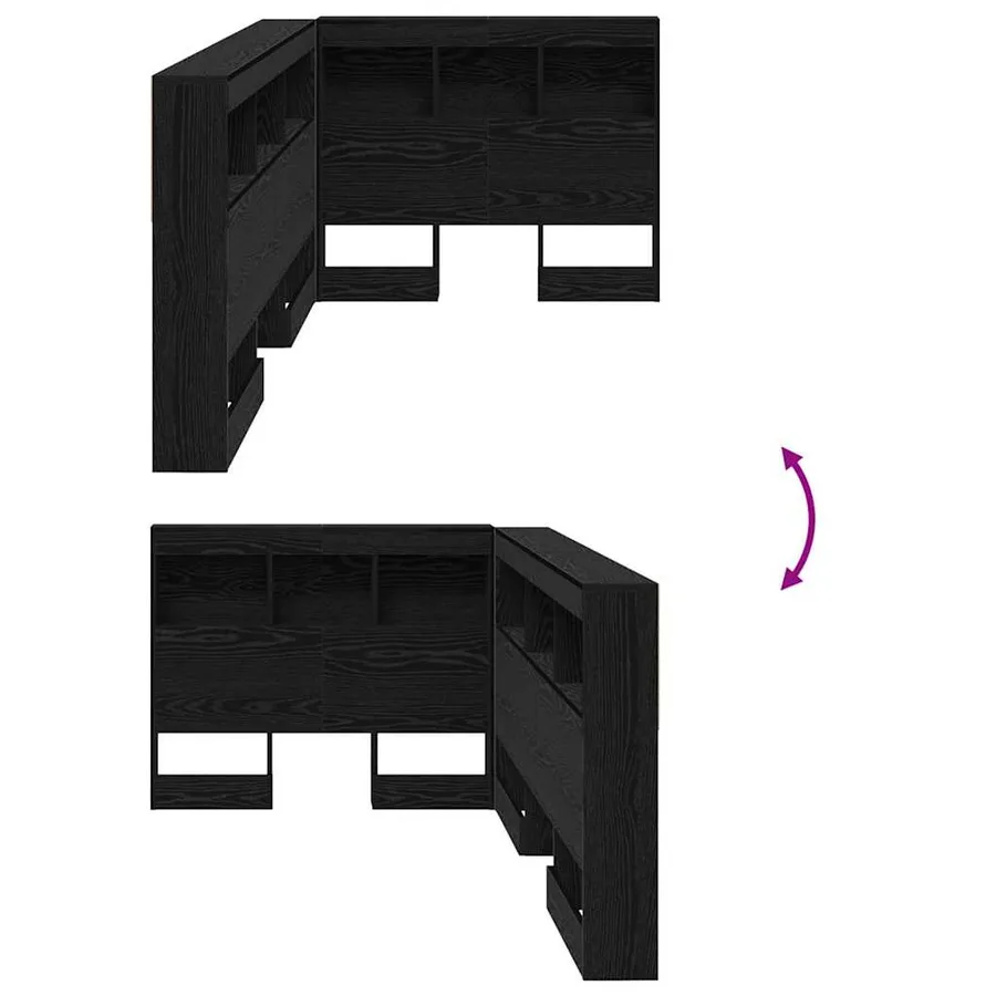 Tête de lit de rangement Chêne noir 90 cm Bois d'ingénierie - 10