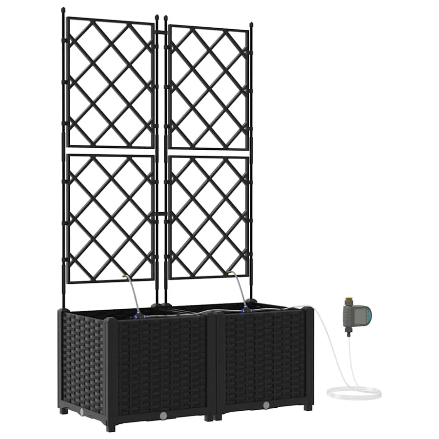 Cache-pot de jardin 2 pc Noir 80 x 40 x 142 cm PP - 2