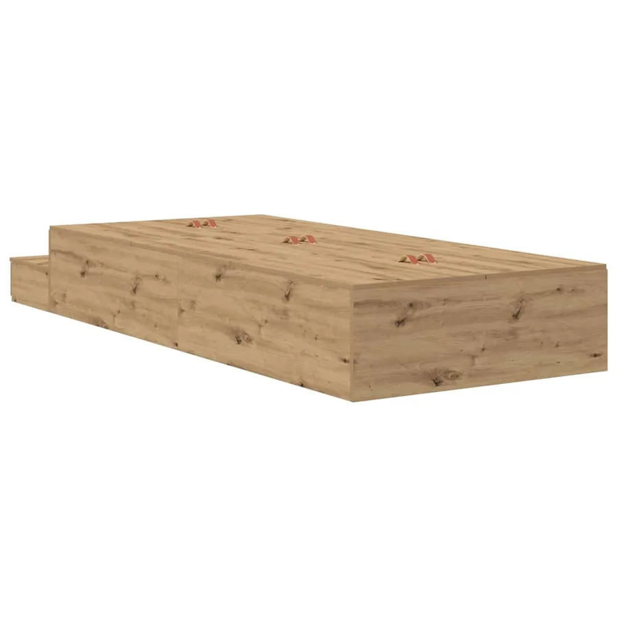 Cadre de lit avec rangement avec tiroir Chêne artisanal 90 cm - 8
