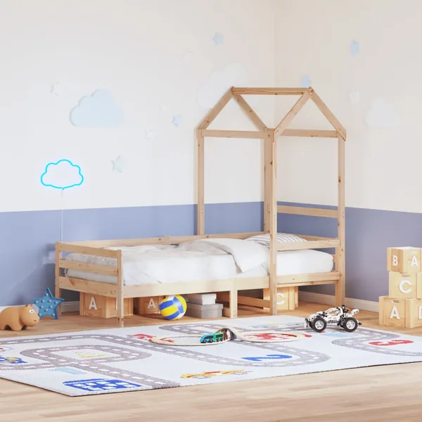 Lit de jour avec toit sans matelas 80x200 cm bois massif