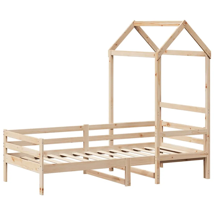 Lit de jour avec toit sans matelas 80x200 cm bois massif - 3