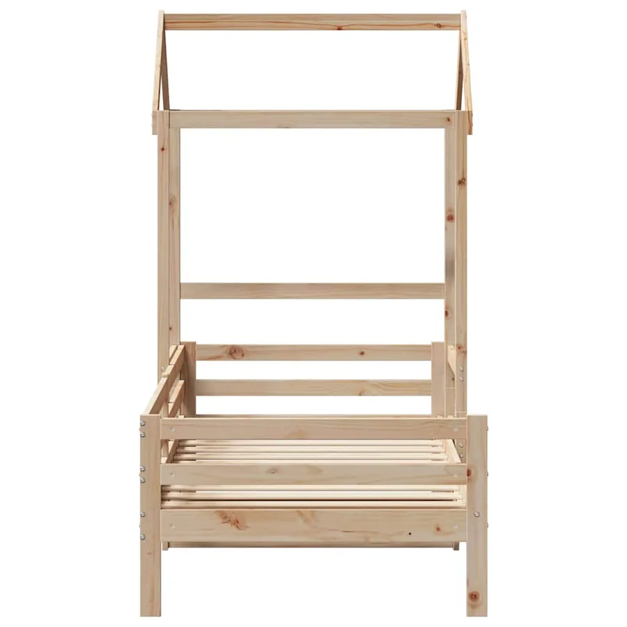Lit de jour avec toit sans matelas 80x200 cm bois massif - 7