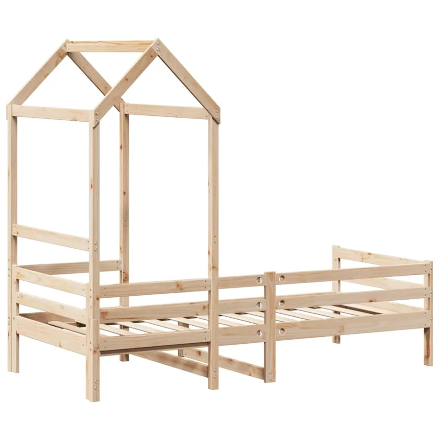 Lit de jour avec toit sans matelas 80x200 cm bois massif - 8