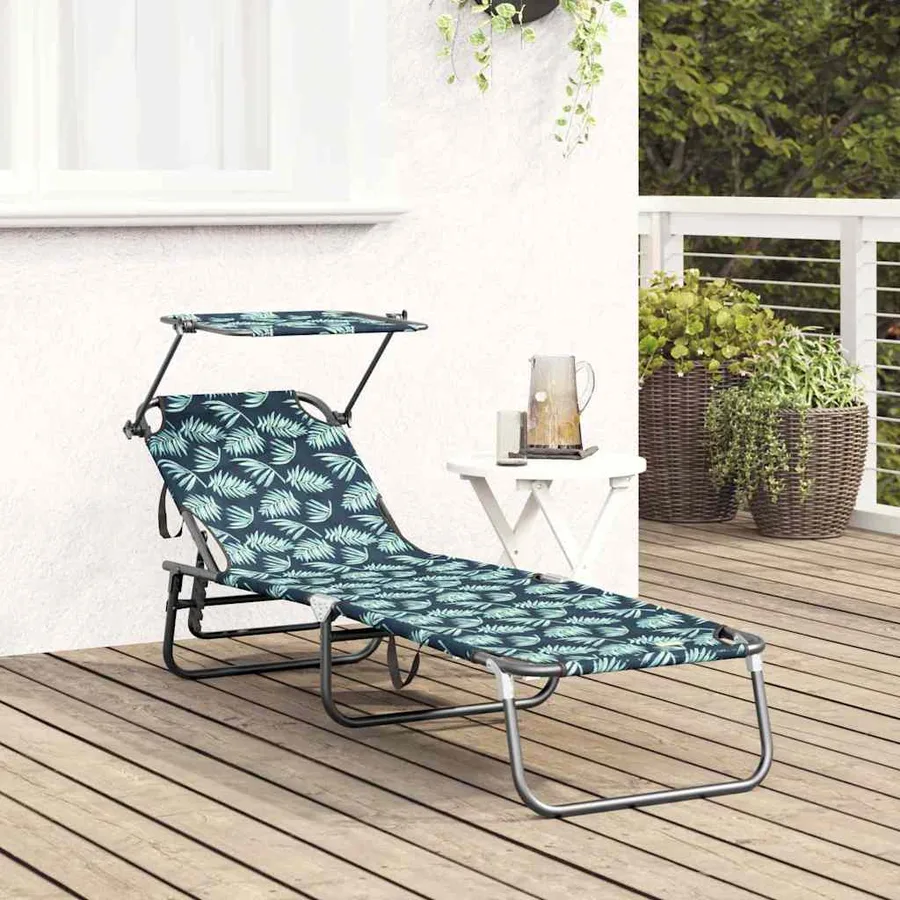 Chaise longue pliante Multicolore 190 x 57 x 81 cm oxford - 3