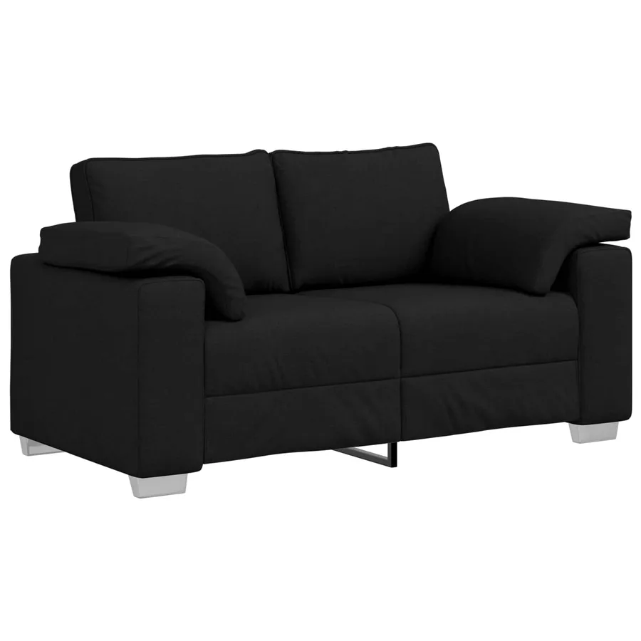 Canapé 2 pcs Noir 219 x 80 x 82 cm tissu - 4