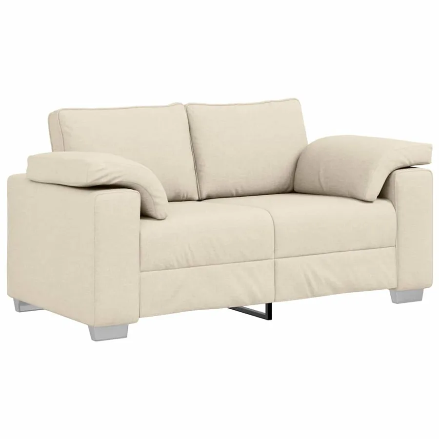 Sofa 2 places Beige 160 cm Tissu en lin mélangé - 2