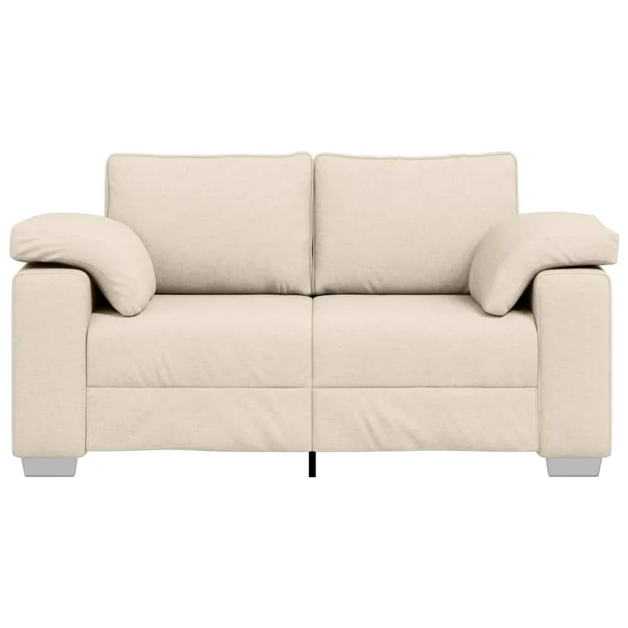 Sofa 2 places Beige 160 cm Tissu en lin mélangé - 5