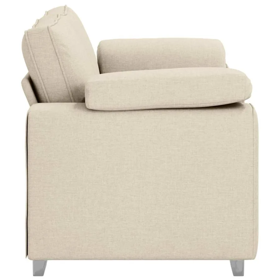Sofa 2 places Beige 160 cm Tissu en lin mélangé - 6