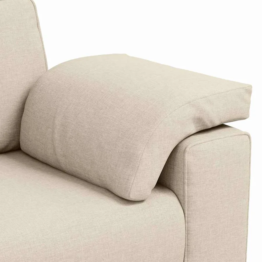 Sofa 2 places Beige 160 cm Tissu en lin mélangé - 7