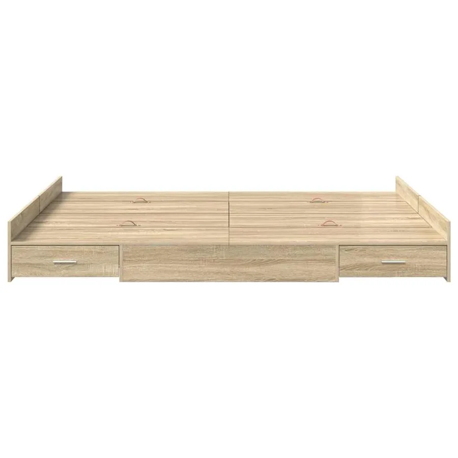 Cadre de lit avec rangement Chêne Sonoma 135 x 190 cm - 5
