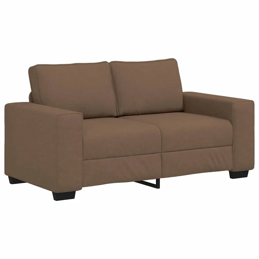 Ensemble de canapé 2 pcs avec coussins en tissu marron - 4