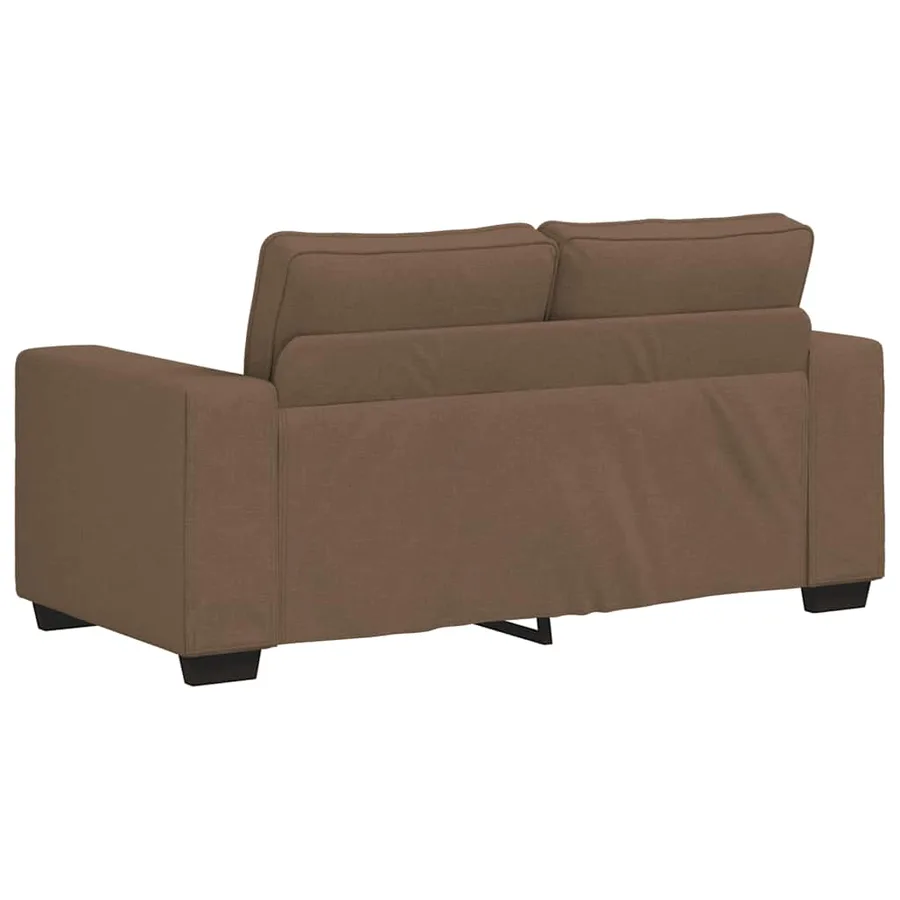 Ensemble de canapé 2 pcs avec coussins en tissu marron - 6