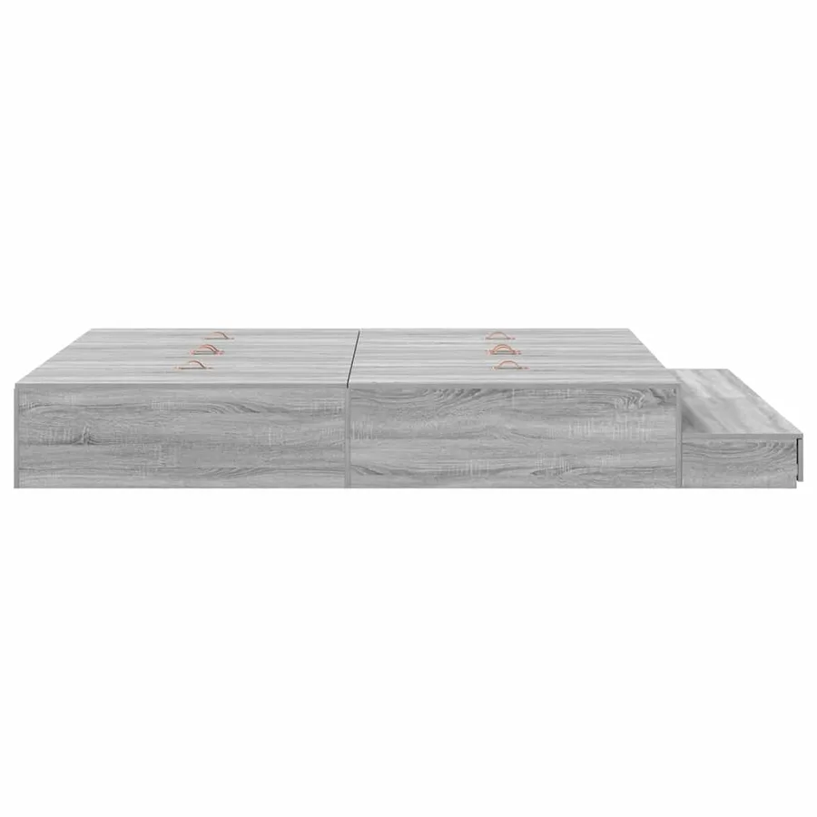 Cadre de lit avec rangement avec tiroir Gris Sonoma 135 cm - 9