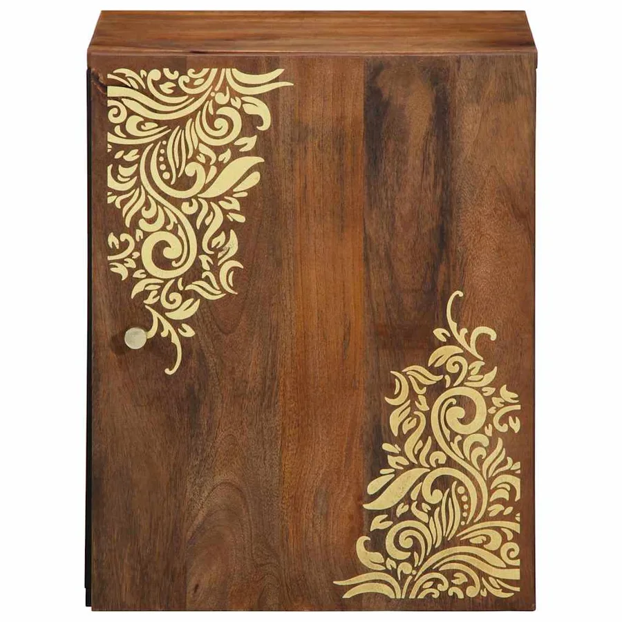 Meuble mural Marron miel 38 x 33 x 48 cm Bois de mangue massif - 3