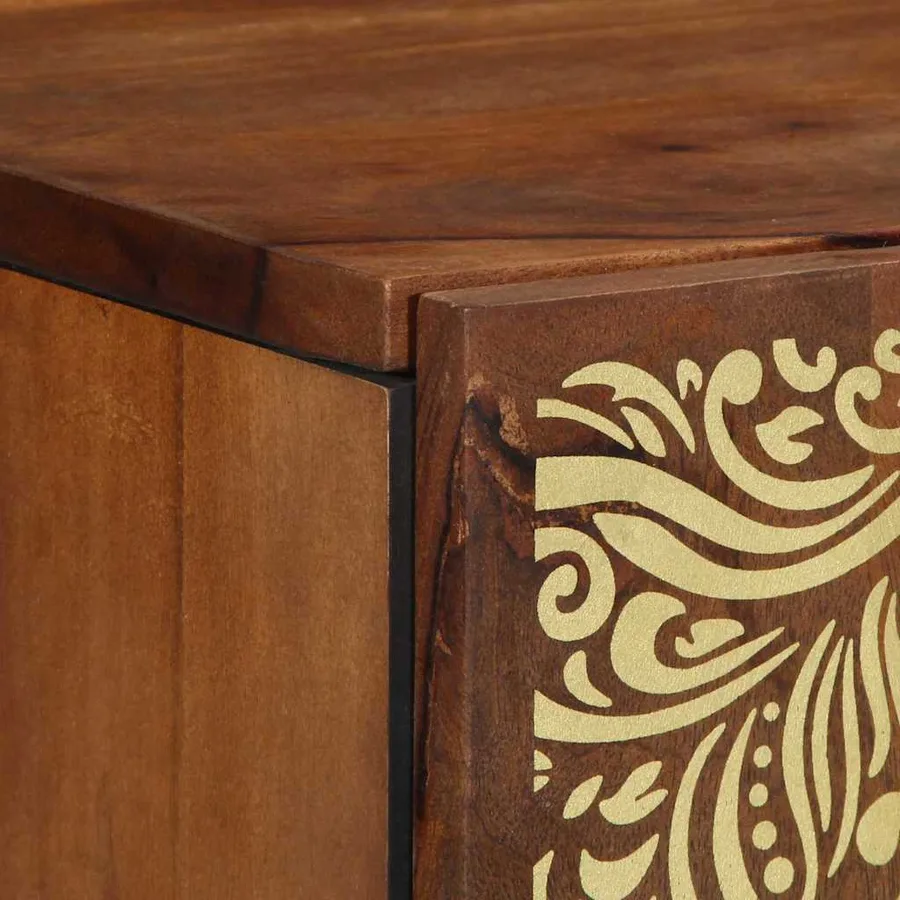Meuble mural Marron miel 38 x 33 x 48 cm Bois de mangue massif - 6