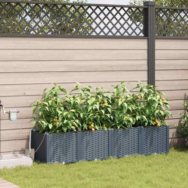 Cache-pot de jardin 4 pc Gris clair 160 x 40 x 37,5 cm PP