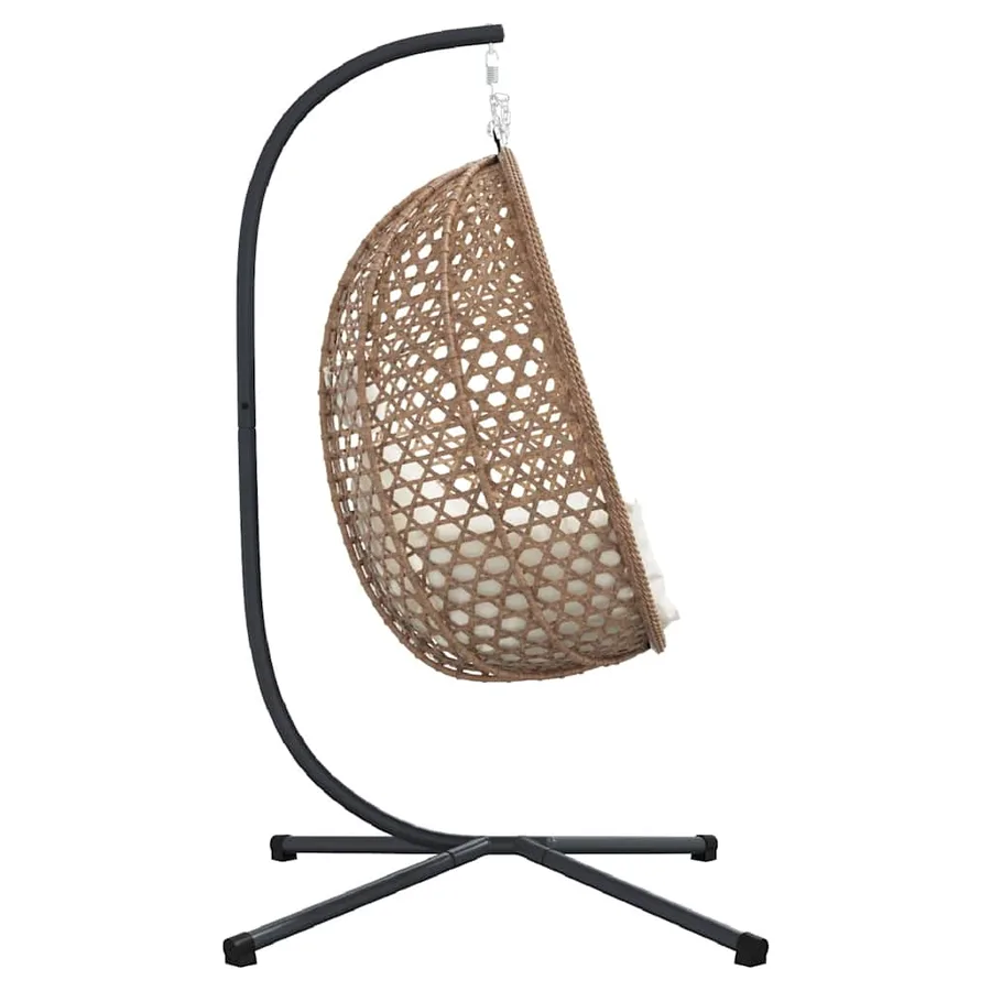 Chaise suspendue Crème claire 104 x 100 x 191 cm polyrotin - 6