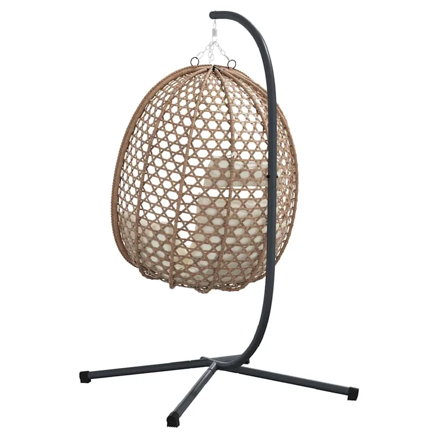 Chaise suspendue Crème claire 104 x 100 x 191 cm polyrotin - 7