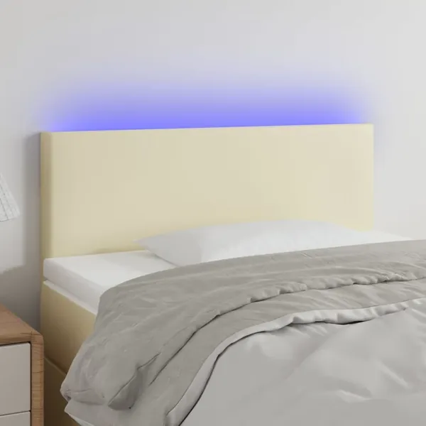 Tête de lit à LED Crème 80x5x78/88 cm Similicuir