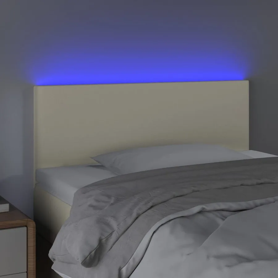 Tête de lit à LED Crème 80x5x78/88 cm Similicuir - 3