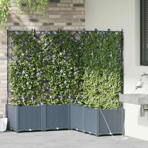 Cache-pot de jardin 5 pc Gris clair 120 x 120 x 142 cm PP