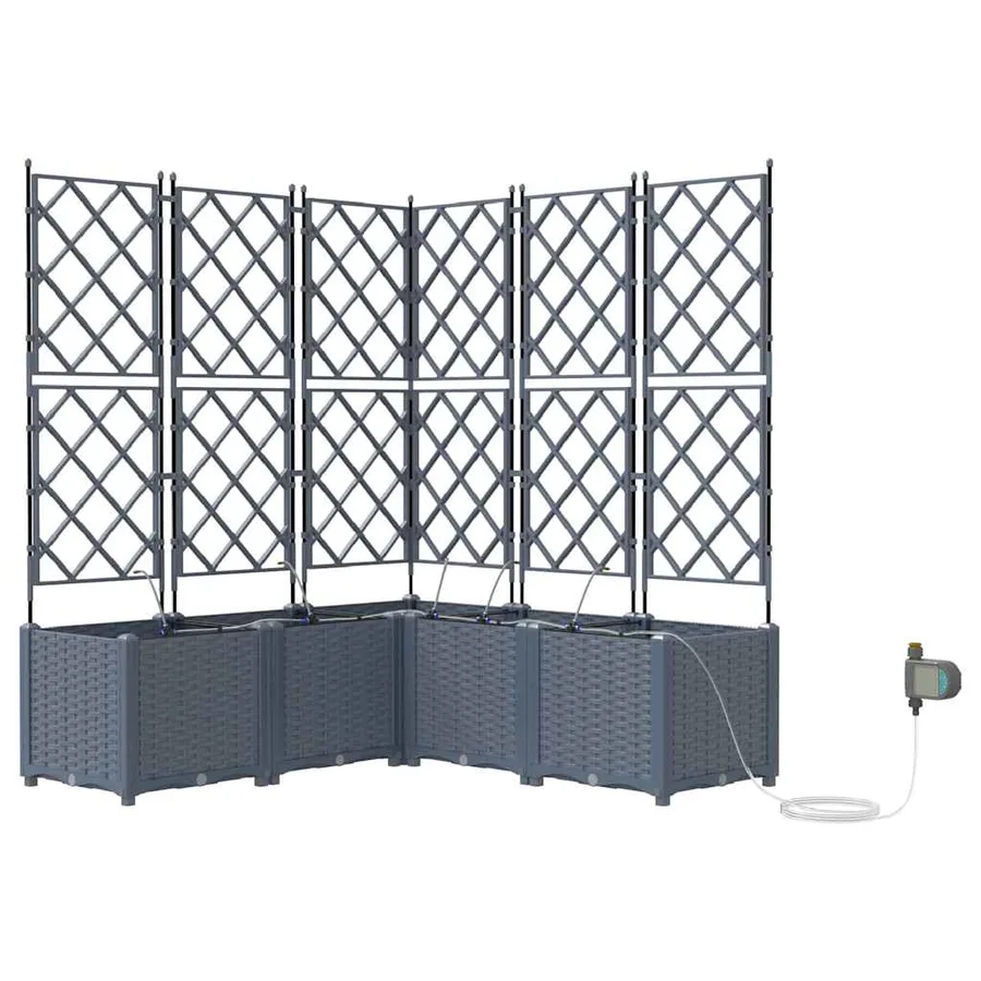 Cache-pot de jardin 5 pc Gris clair 120 x 120 x 142 cm PP - 2