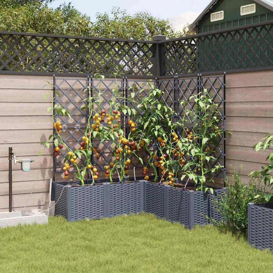 Cache-pot de jardin 5 pc Gris clair 120 x 120 x 142 cm PP - 3