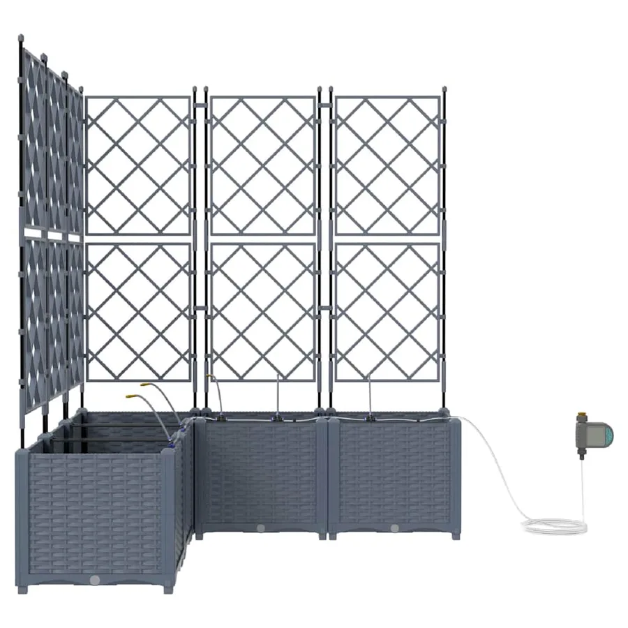 Cache-pot de jardin 5 pc Gris clair 120 x 120 x 142 cm PP - 6